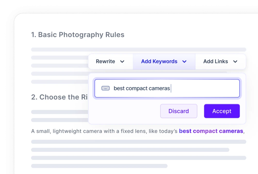 Adding Keywords feature