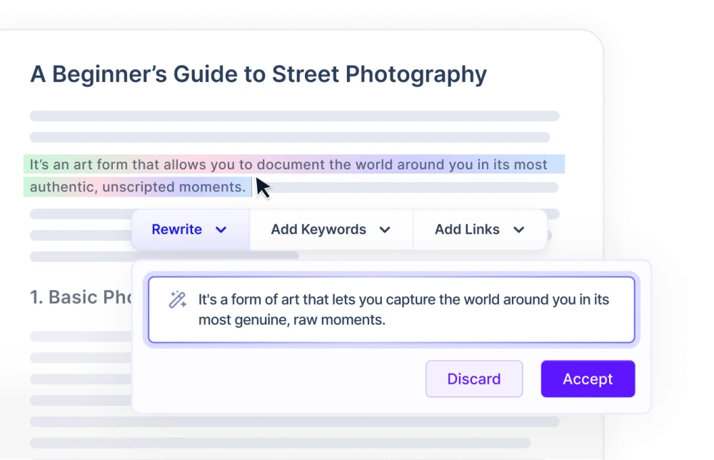 Content Rewriting feature